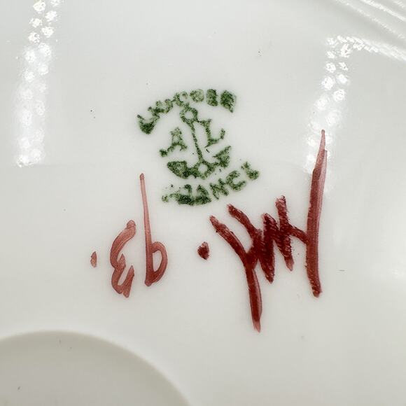 Lanternier Limoges Hand Painted Plate Thistles w AL Anchor Mark Antique 1893 - Picture 8 of 13